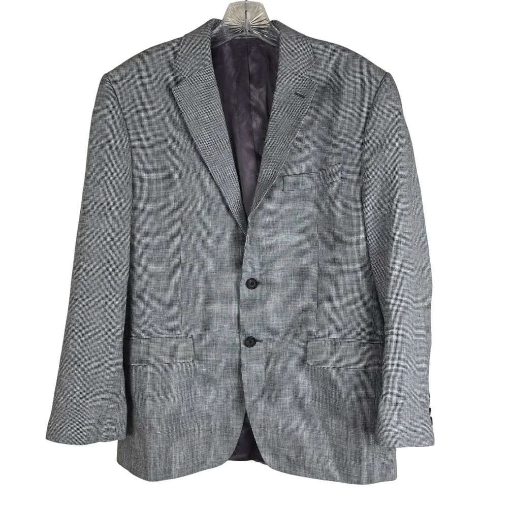 Lauren‎ Ralph Lauren Men's 100% Linen Houndstooth Blazer - Size 38R